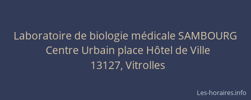 Laboratoire de biologie médicale SAMBOURG