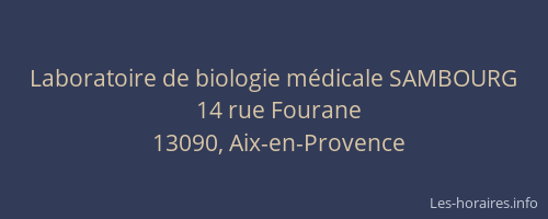 Laboratoire de biologie médicale SAMBOURG