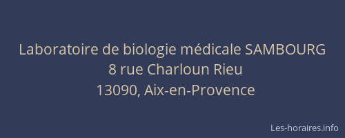 Laboratoire de biologie médicale SAMBOURG