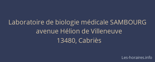 Laboratoire de biologie médicale SAMBOURG