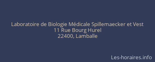 Laboratoire de Biologie Médicale Spillemaecker et Vest