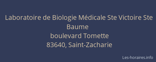 Laboratoire de Biologie Médicale Ste Victoire Ste Baume