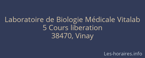 Laboratoire de Biologie Médicale Vitalab