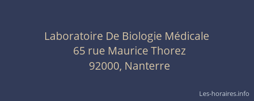 Laboratoire De Biologie Médicale