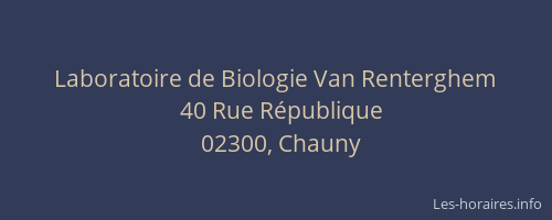 Laboratoire de Biologie Van Renterghem