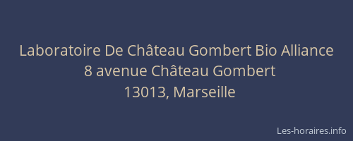 Laboratoire De Château Gombert Bio Alliance