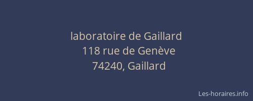 laboratoire de Gaillard