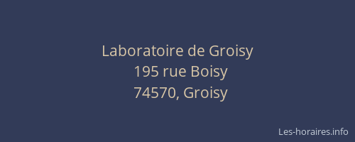 Laboratoire de Groisy