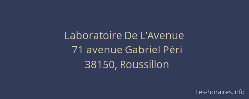 Laboratoire De L'Avenue