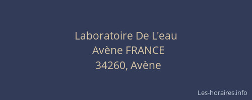 Laboratoire De L'eau