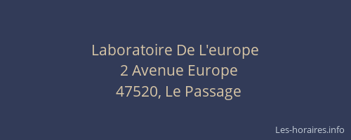 Laboratoire De L'europe