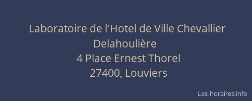 Laboratoire de l'Hotel de Ville Chevallier Delahoulière