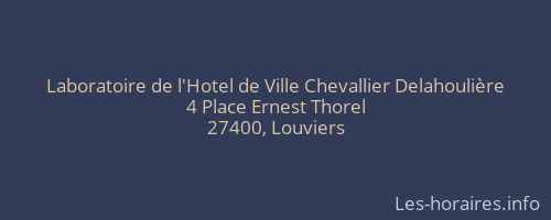 Laboratoire de l'Hotel de Ville Chevallier Delahoulière