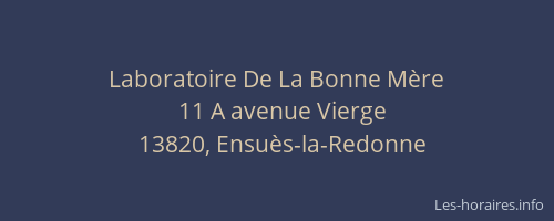Laboratoire De La Bonne Mère