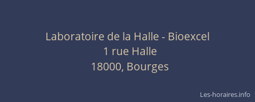 Laboratoire de la Halle - Bioexcel