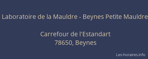 Laboratoire de la Mauldre - Beynes Petite Mauldre