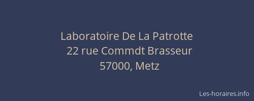 Laboratoire De La Patrotte