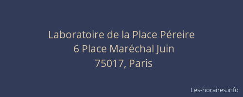 Laboratoire de la Place Péreire