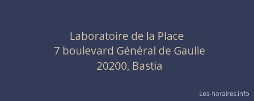 Laboratoire de la Place
