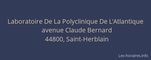 Laboratoire De La Polyclinique De L'Atlantique