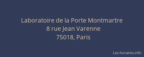 Laboratoire de la Porte Montmartre
