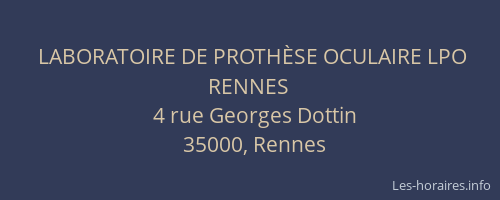 LABORATOIRE DE PROTHÈSE OCULAIRE LPO RENNES