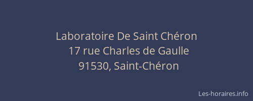 Laboratoire De Saint Chéron