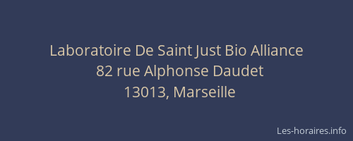 Laboratoire De Saint Just Bio Alliance