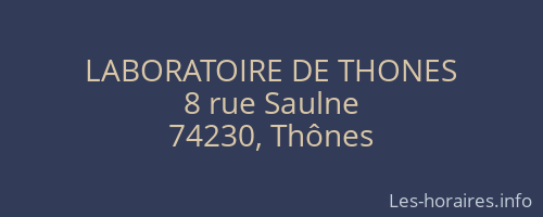 LABORATOIRE DE THONES
