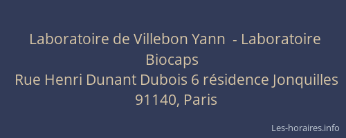 Laboratoire de Villebon Yann  - Laboratoire Biocaps