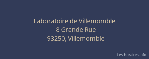 Laboratoire de Villemomble