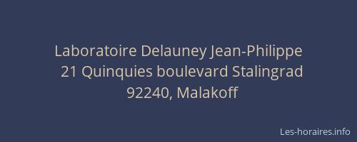 Laboratoire Delauney Jean-Philippe
