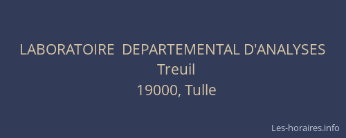 LABORATOIRE  DEPARTEMENTAL D'ANALYSES