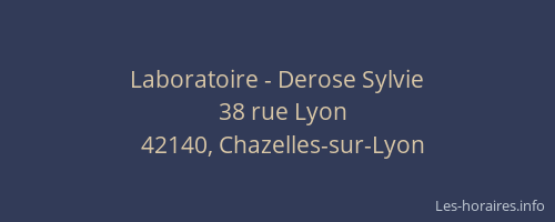Laboratoire - Derose Sylvie