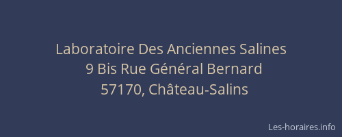 Laboratoire Des Anciennes Salines