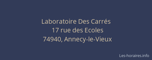 Laboratoire Des Carr&eacute;s