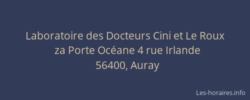 Laboratoire des Docteurs Cini et Le Roux
