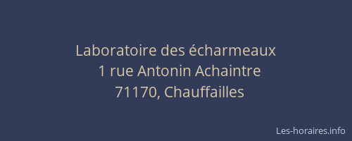 Laboratoire des &eacute;charmeaux