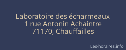 Laboratoire des écharmeaux