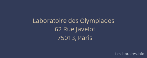Laboratoire des Olympiades