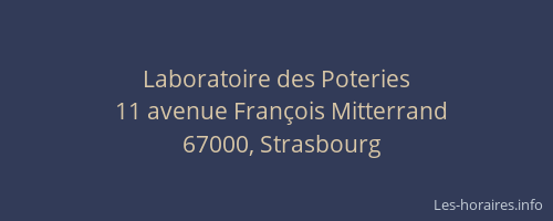 Laboratoire des Poteries