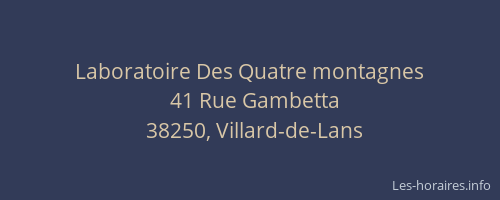 Laboratoire Des Quatre montagnes