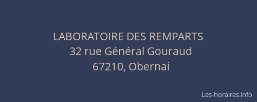 LABORATOIRE DES REMPARTS