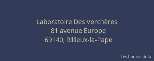 Laboratoire Des Verchères