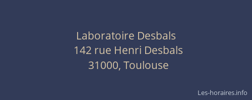 Laboratoire Desbals
