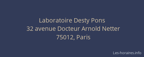Laboratoire Desty Pons
