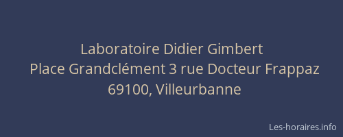 Laboratoire Didier Gimbert