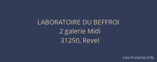 LABORATOIRE DU BEFFROI