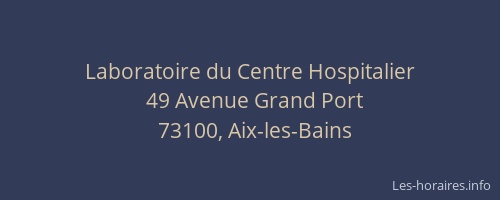 Laboratoire du Centre Hospitalier