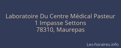 Laboratoire Du Centre Médical Pasteur